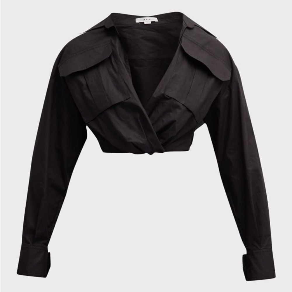 A.L.C. Black Long Sleeve Blouse
